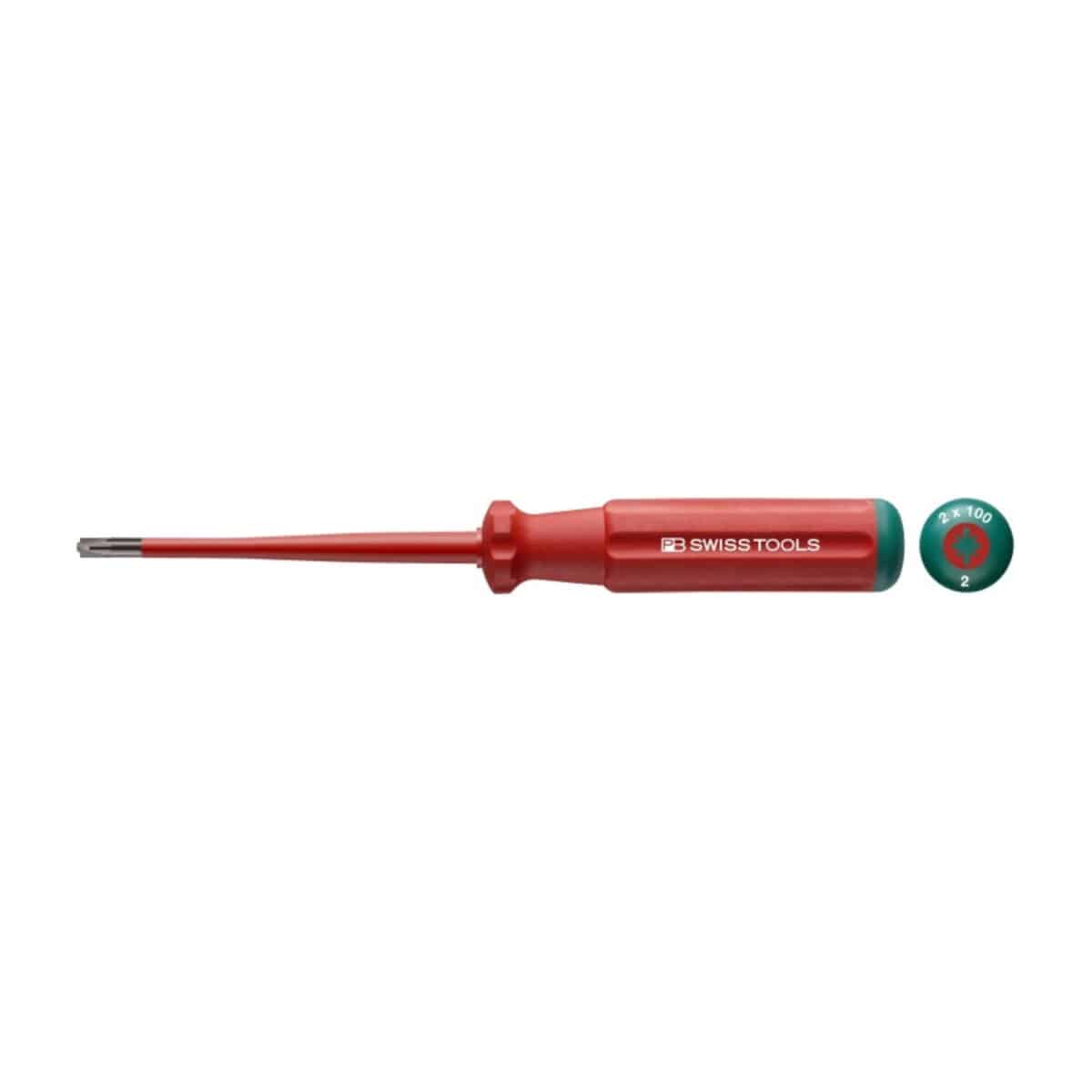 PB Swiss Tools VDE Geïsoleerde Kruiskopschroevendraaier PZ/FL2 205 mm – Slim Design - Afbeelding 1
