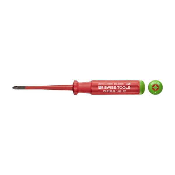 PB Swiss Tools VDE Geïsoleerde Kruiskopschroevendraaier PZ1 x 80 mm – Slim Design