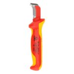 Knipex VDE Geïsoleerde Ontmantelingsmes met Glijschoen 180 mm – VDE Kabelmes met Meer-Componenten Grepen - Afbeelding 2