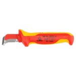 Knipex VDE Geïsoleerde Ontmantelingsmes met Glijschoen 180 mm – VDE Kabelmes met Meer-Componenten Grepen - Afbeelding 3