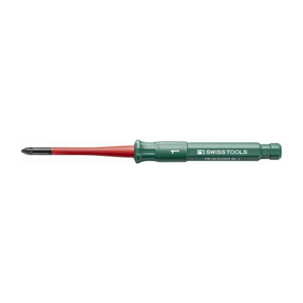 PB Swiss Tools VDE Geïsoleerde Kruiskopschroevendraaier Wisselkling PZ/FL1 145 mm – Slim Design