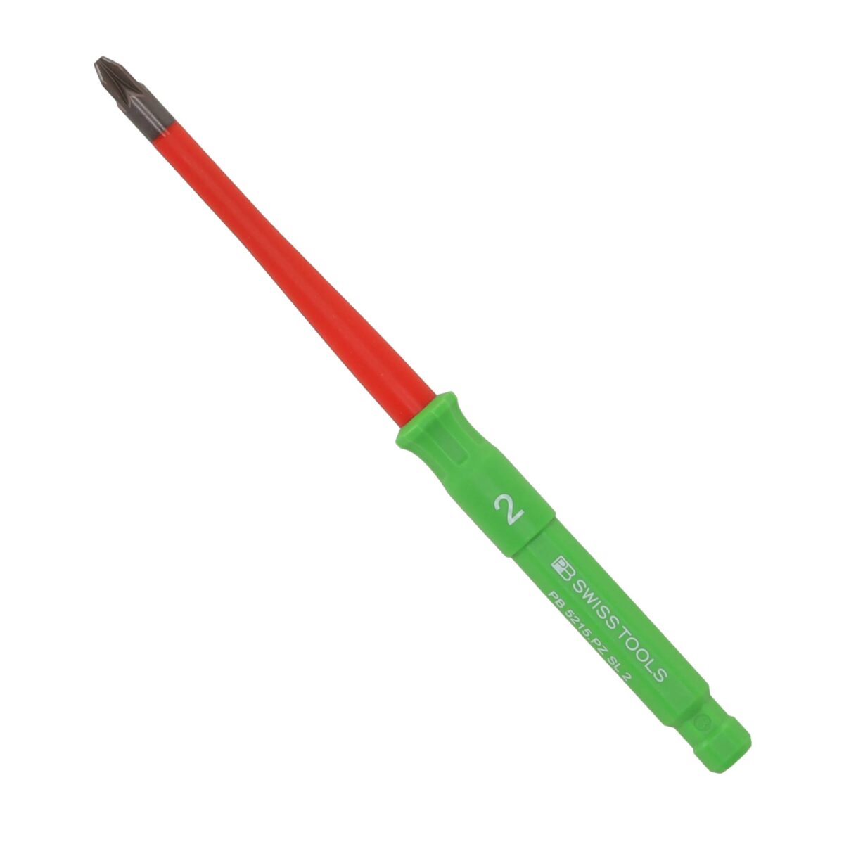 PB Swiss Tools VDE Geïsoleerde Kruiskopschroevendraaier Wisselkling PZ2 x 165 mm – Slim Design - Afbeelding 1