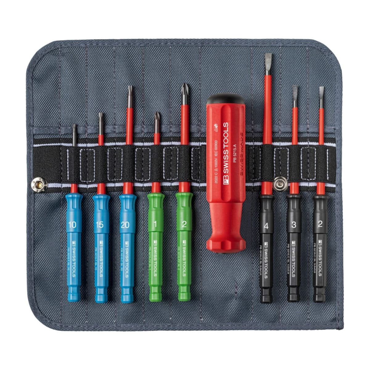 PB Swiss Tools VDE Geïsoleerde Slim Schroevendraaierset 9-delig | Sleuf, Pozidriv & Torx - Afbeelding 1