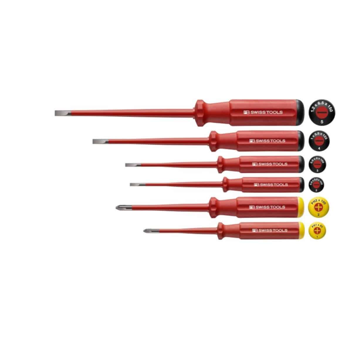 PB Swiss Tools PB 5542.SL – Classic VDE Slim Schroevendraaierset 6-delig | Sleuf en Phillips - Afbeelding 1