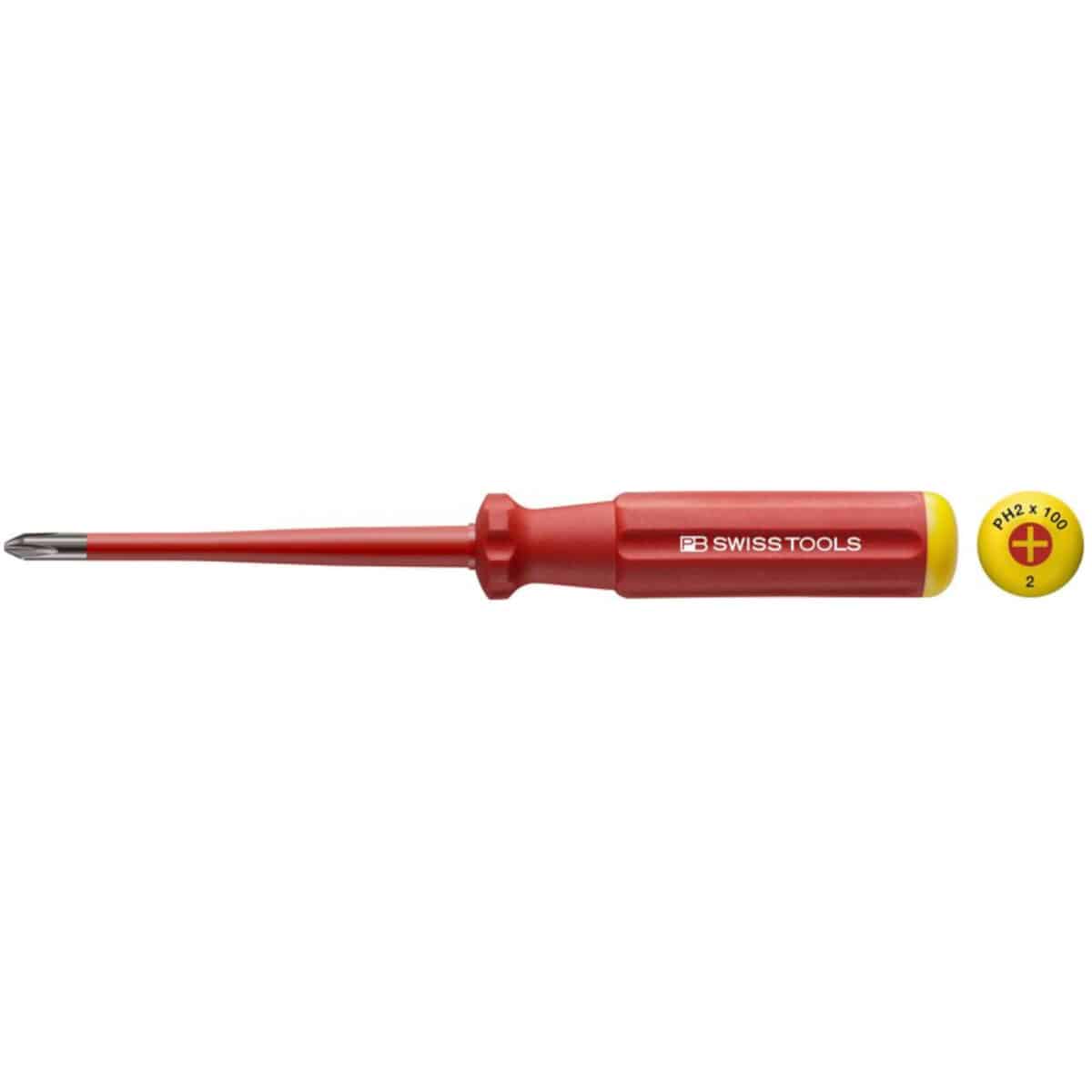 PB Swiss Tools 5190.SL VDE Slim Phillips Schroevendraaier PH1 × 175 mm – kling 80 mm - Afbeelding 1